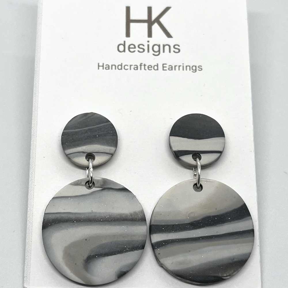 Round Marbled Handcrafted Earrings